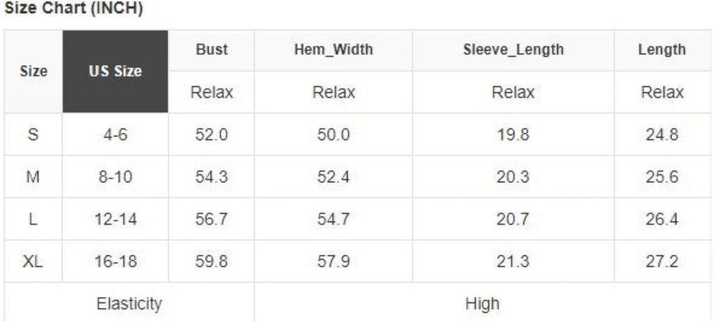 Size Chart forStar Front Top
Success
