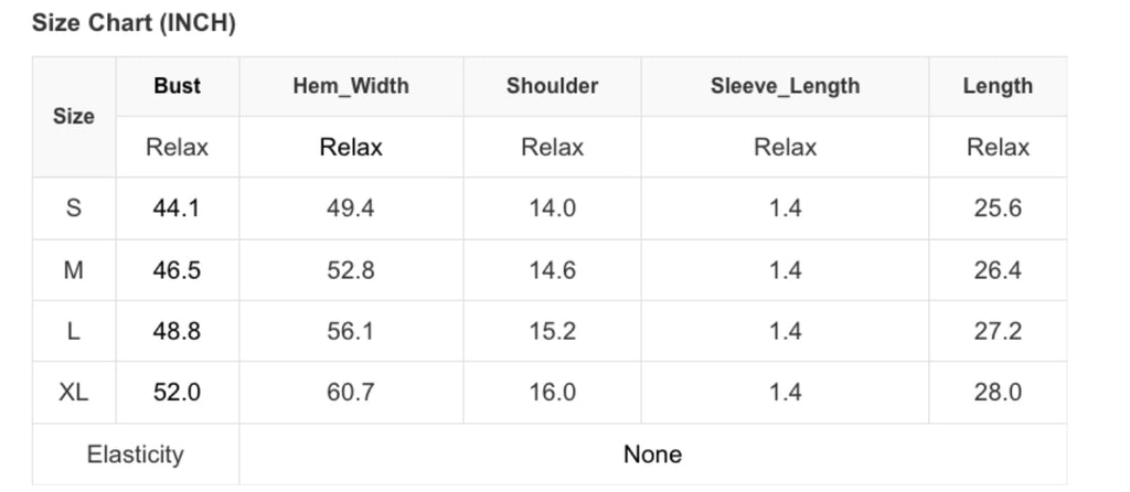 Size Chart for Ashley Aztec Sleeveless Top .