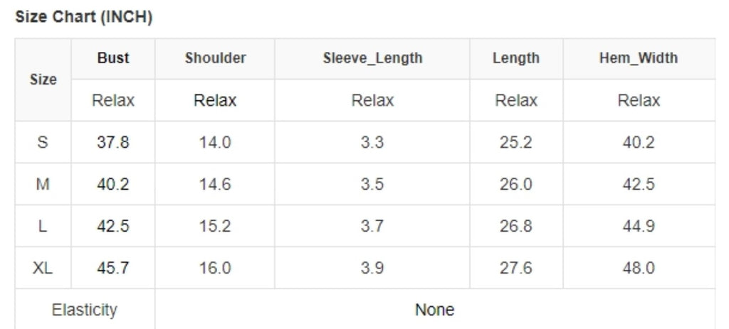 Size Chart for Allegra Floral Blouse 