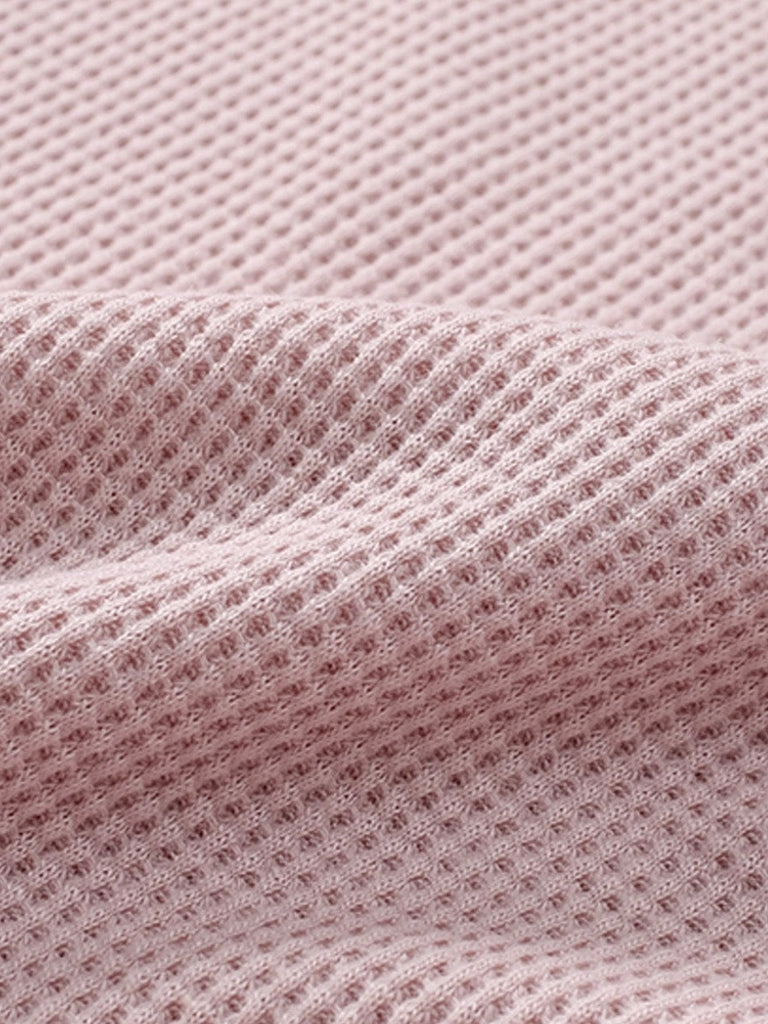 Pink Berlin Waffle Knit Long Sleeve Top. Made with ultra-soft and stretchy fabric.