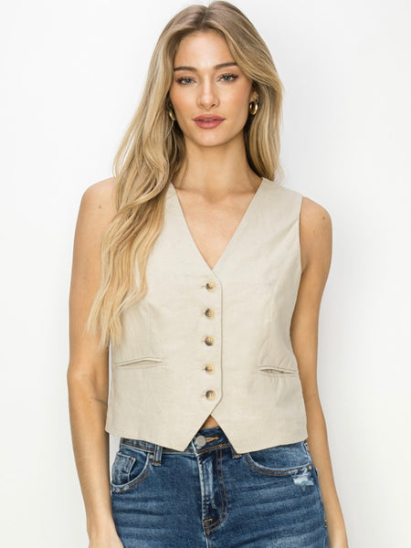 The Linen Vest (S or L only)