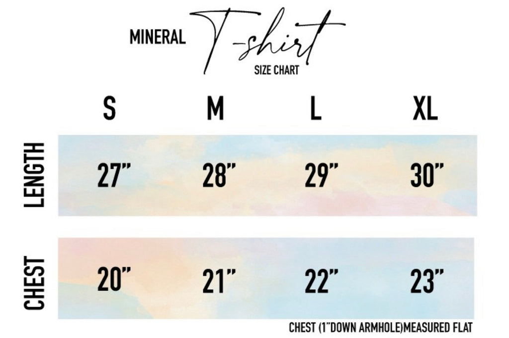 Size chart for Beach Day-Tshirt.