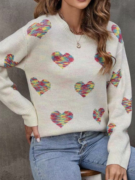 Multicolor Heart Sweater