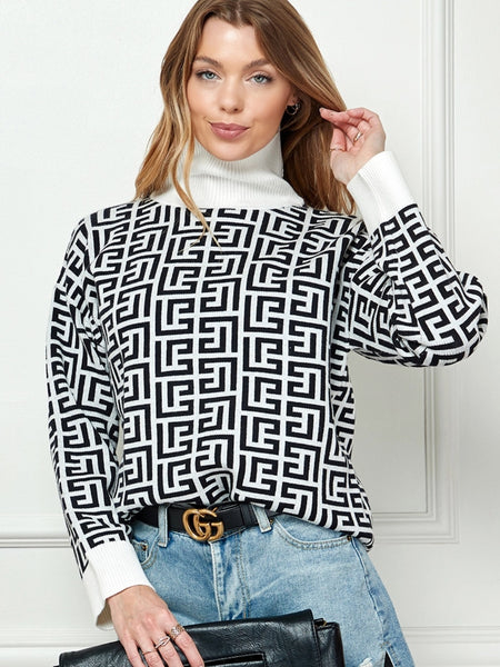 Geo Print Sweater