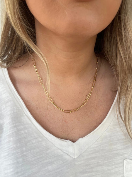 Paperclip Necklace 18k Gold