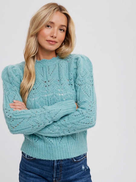 Puff Pointelle Sweater