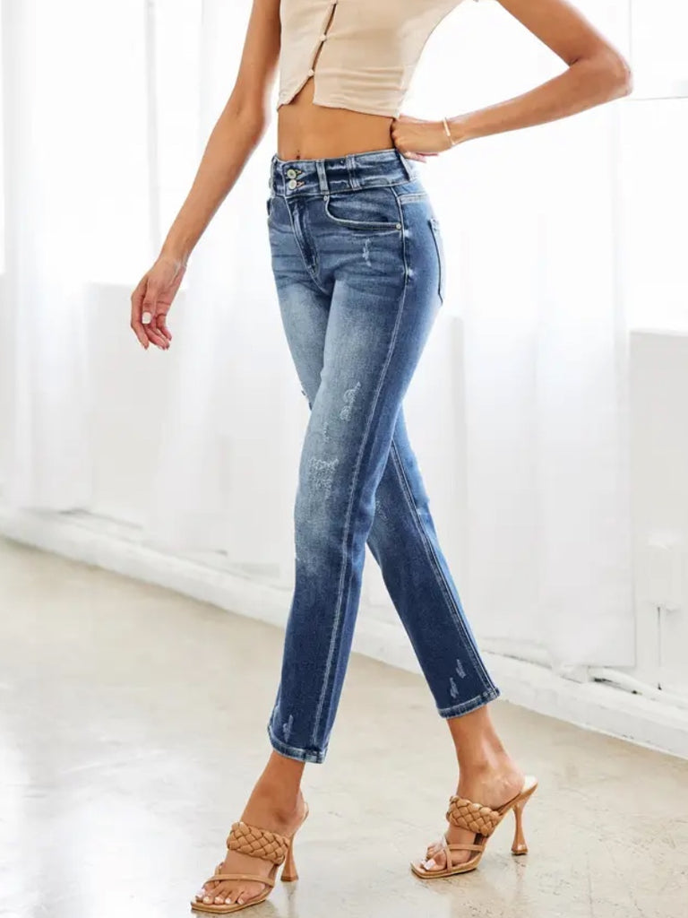 Kancan Straight Leg Denim Jeans.