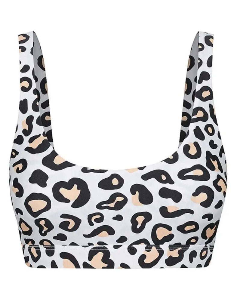 Leopard Print Sporty Swim Bra.