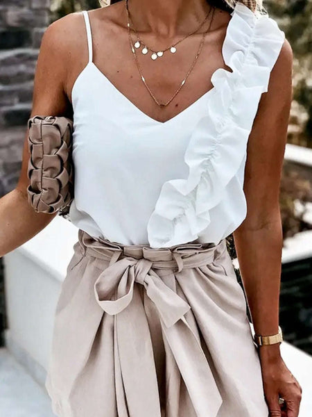 Sophie Ruffle Wrap Tank Top