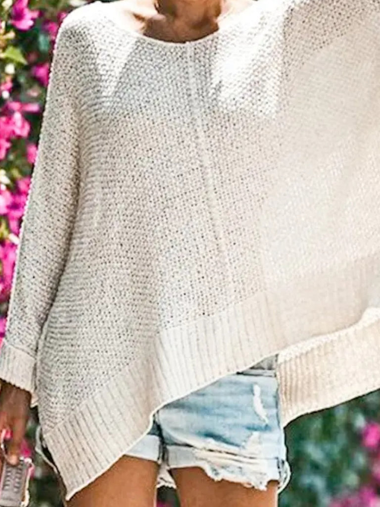 Boho Vibe Madeline Sweater with boat Neck and Ribbed Hem detail with a cozy laid back vibe.