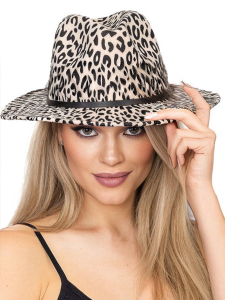 Boho Style Fedora Hat with leather belt detail and Ivory felt fabric will make your outfit on point.