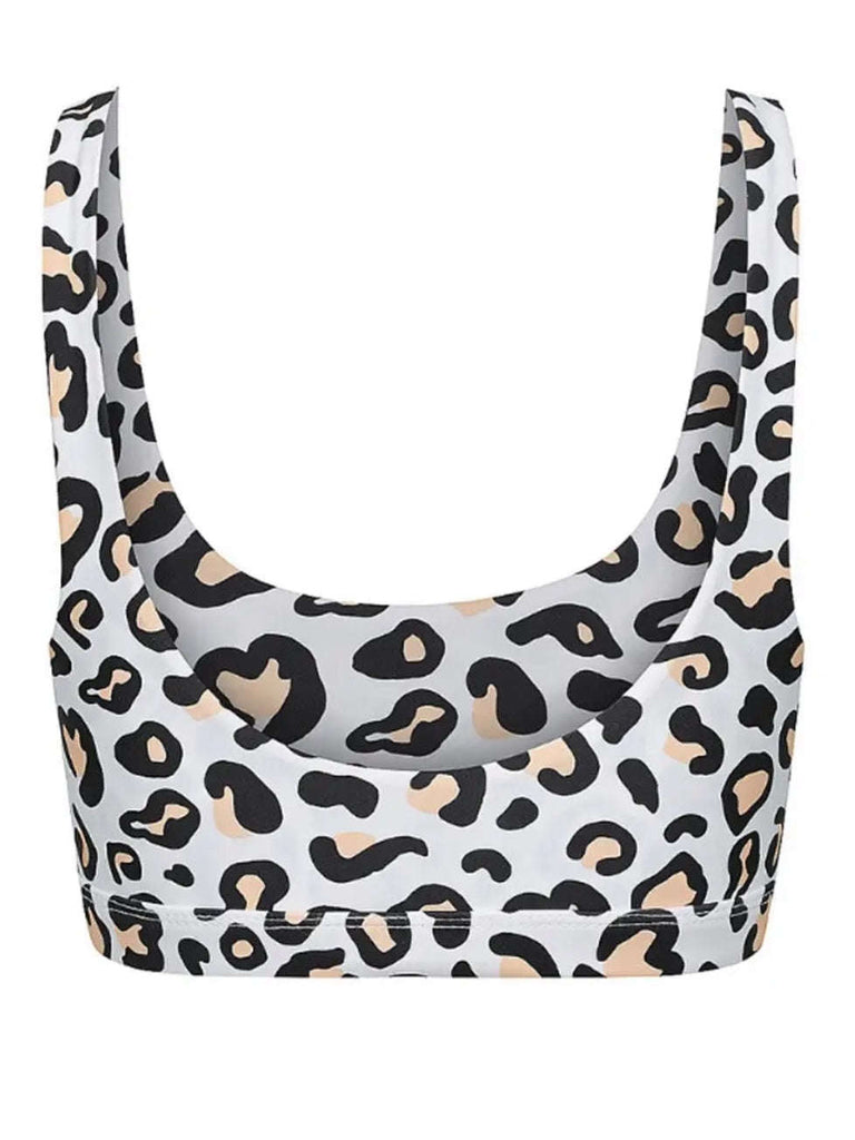 Leopard Print Sporty Swim Bra.